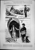 Antique Old Print Fisherfolk Donegal Types Fisherfolk Engaging Boatman 1892
