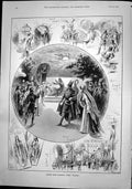 Old Print Scenes From Bembergs Opera Elaine J Swain Castle Staircase 1892 19th