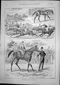Antique Old Print Eclipse Stakes Day Sandown Orme Led Duke Westminster 1892