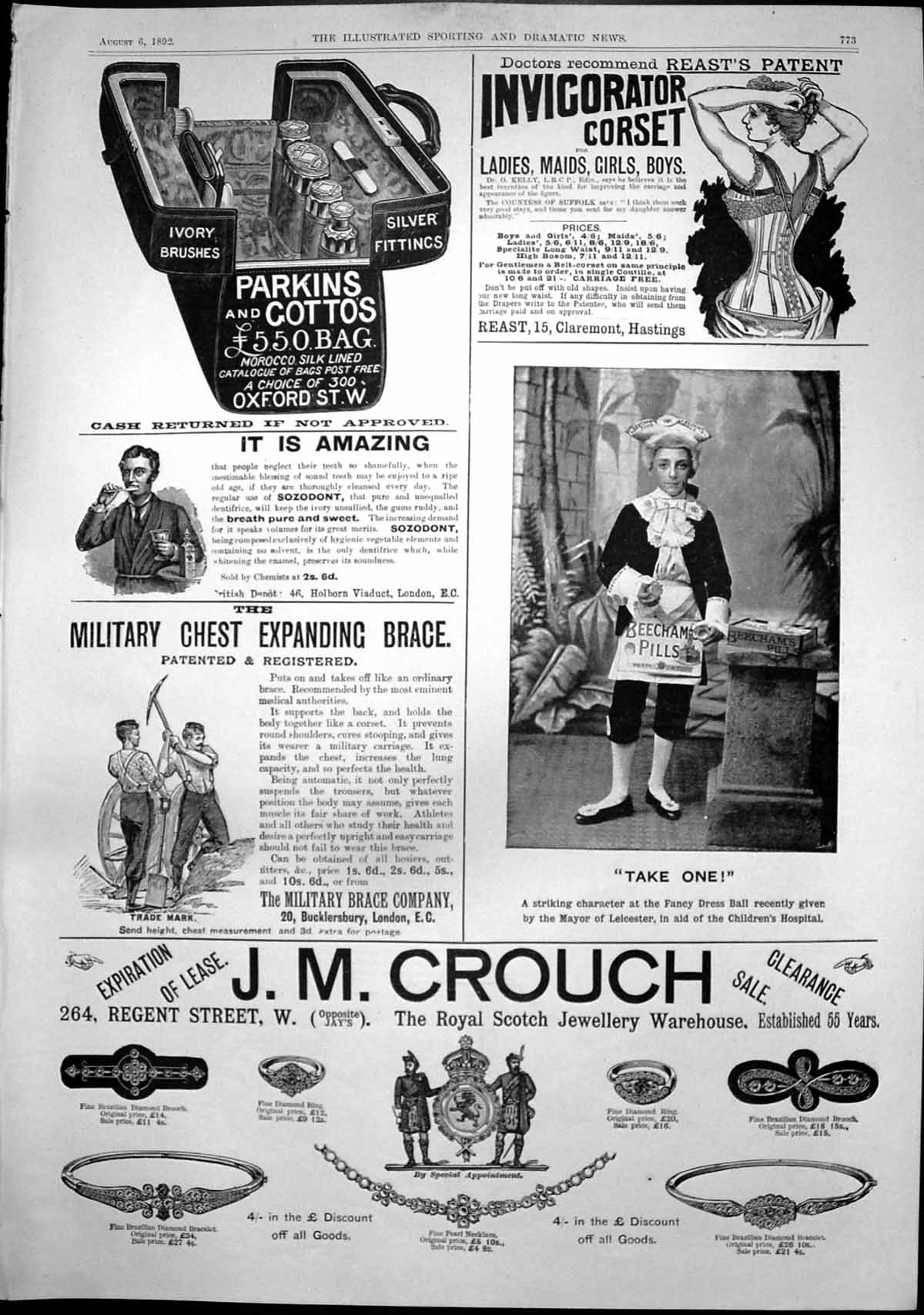 Old Reasts Invicorator Corset Crouch Scotch Jewellery Warehouse 1892 Victorian
