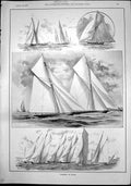 Old Yachting Cowes Meteor Off Ryde Queens Cup Day Race Town Cup 1892 Victorian
