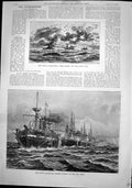 Old Naval Manoeuvres Wild Sunset Lands End Red Fleet 2Nd Division 189