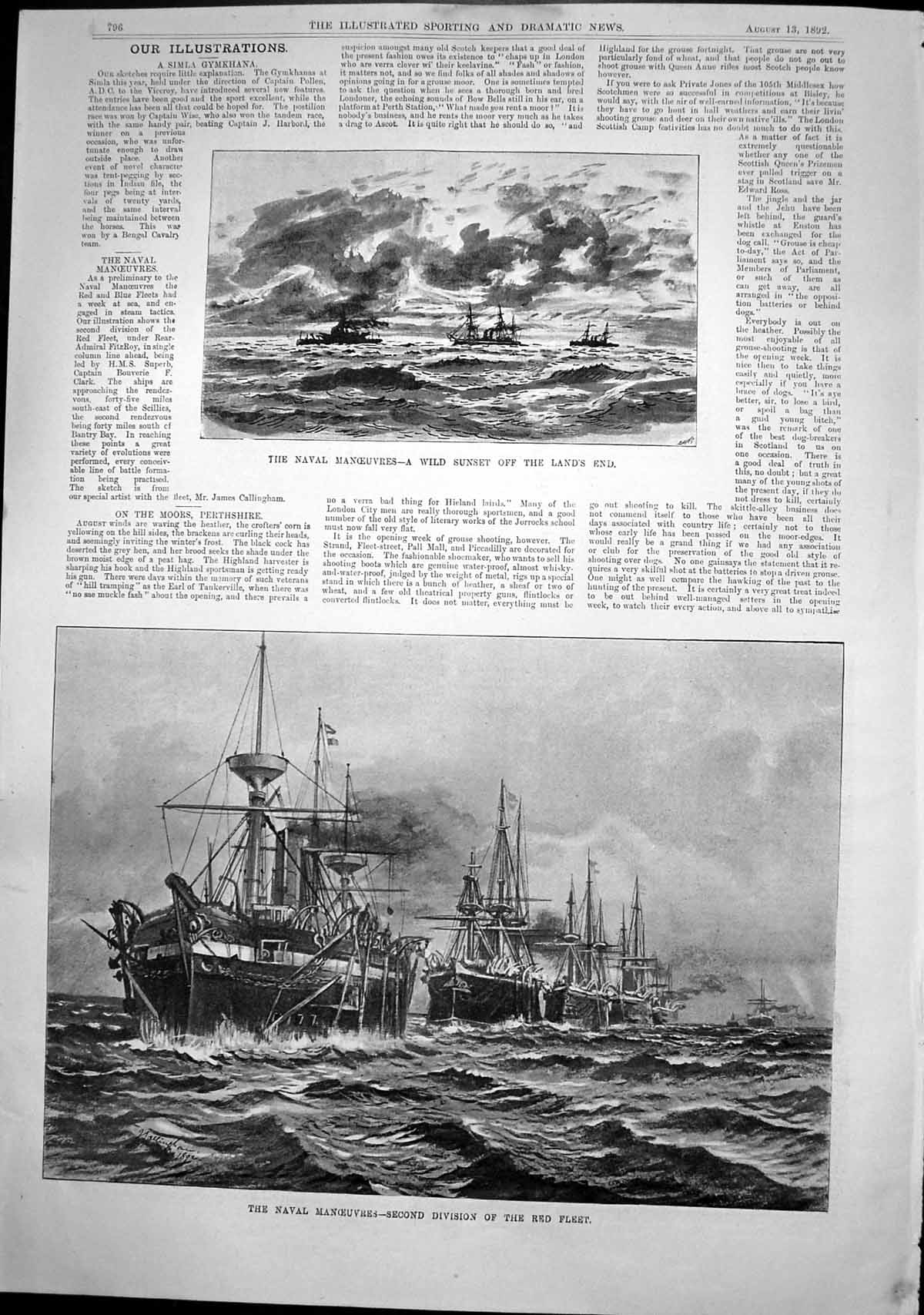Old Naval Manoeuvres Wild Sunset Lands End Red Fleet 2Nd Division 189