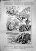 Antique Print Lord Sudeleys Grouse Moor Vyrnwy North Wales Steel Dogs 1892 19th