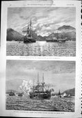 Old Naval Manoeuvres Red Fleet Berehaven Hms Superb Belfast Lough1892 Victorian