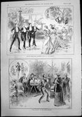 Antique Old Print Amazons Court Theatre Italian Benevolent Ball Monico 1893