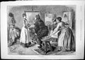 Original Old Antique Print An Art Critic Woman Stool Young Women Painting 1893