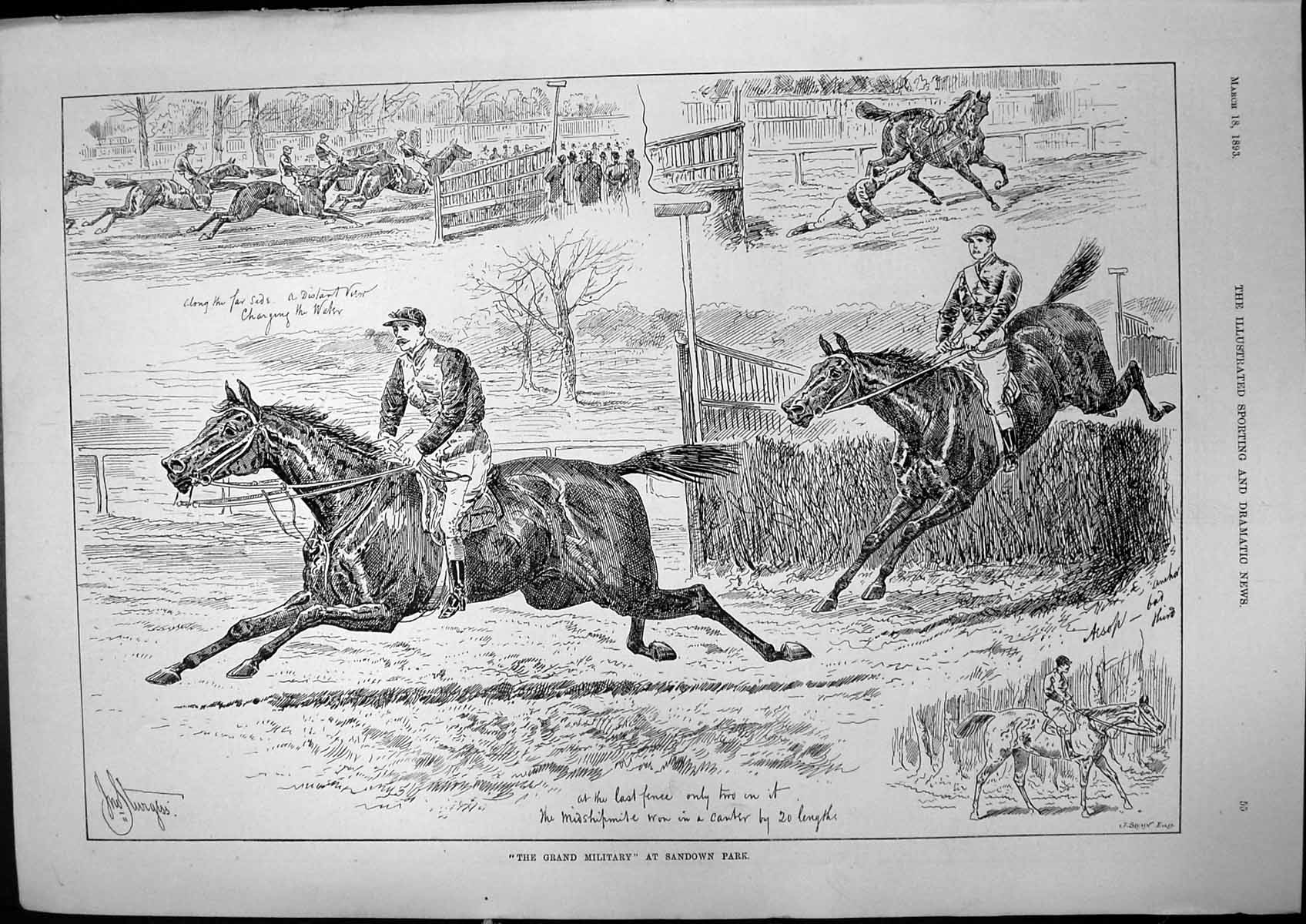 Old Print Grand Military Sandown Park Presentation Mr A J Balfour Mp 1893 19th