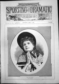 Old Print Portrait Miss Topsy Sinden Gaiety Theatre Young Woman Hat 1893 19th