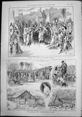 Antique Print Chicago Ballet Alhambra Hawkstone Otter Hunt Puppy Show 1893 19th