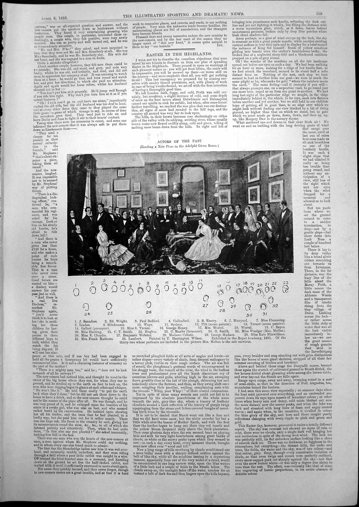 Old Actors Past Reading New Piece Adelphi Green Room J Saunders 1893 Victorian
