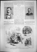 Old Print Blot Scutcheon Concert Hall Lock Works Richmond C Hutchins 1893 19th