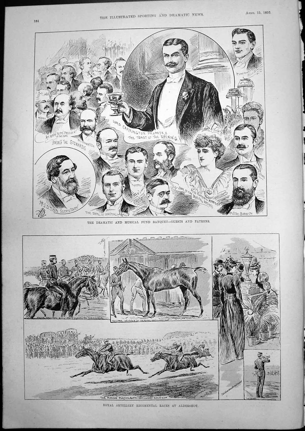 Old Royal Artillery Races Aldershot Dramatic Musical Fund Banquet 189 Victorian