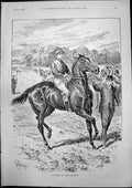 Antique Print She Would Not Face Flag Sturgess PrLoriss Rifle Shooting 1893