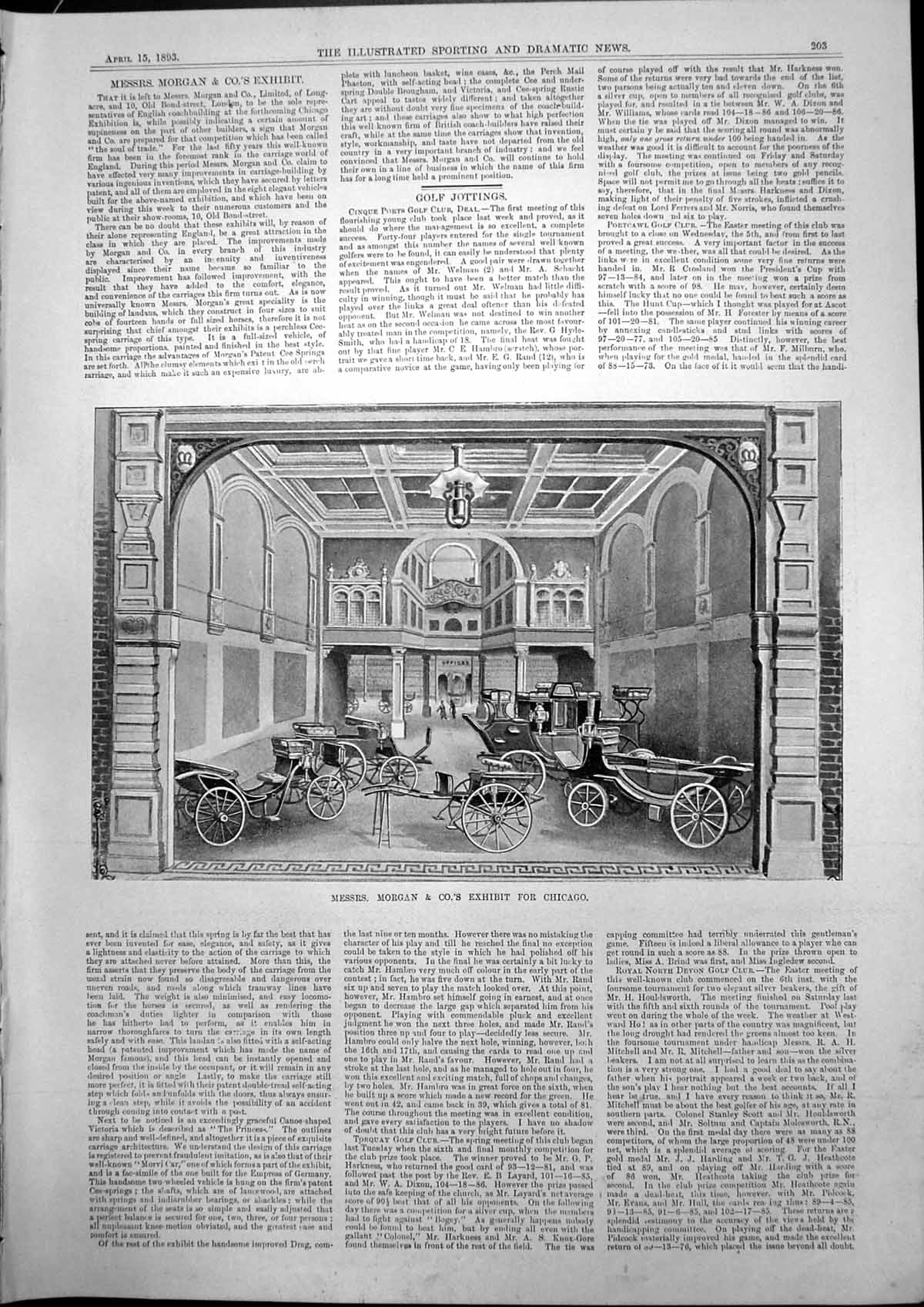 Old Messrs Morgan & Cos Exhibit Chicago Exhibition Coachbuilding 1893 Victorian