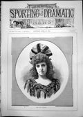 Antique Old Print Portrait Miss Alice Brookes Young Woman Curly Hair Hat 1893