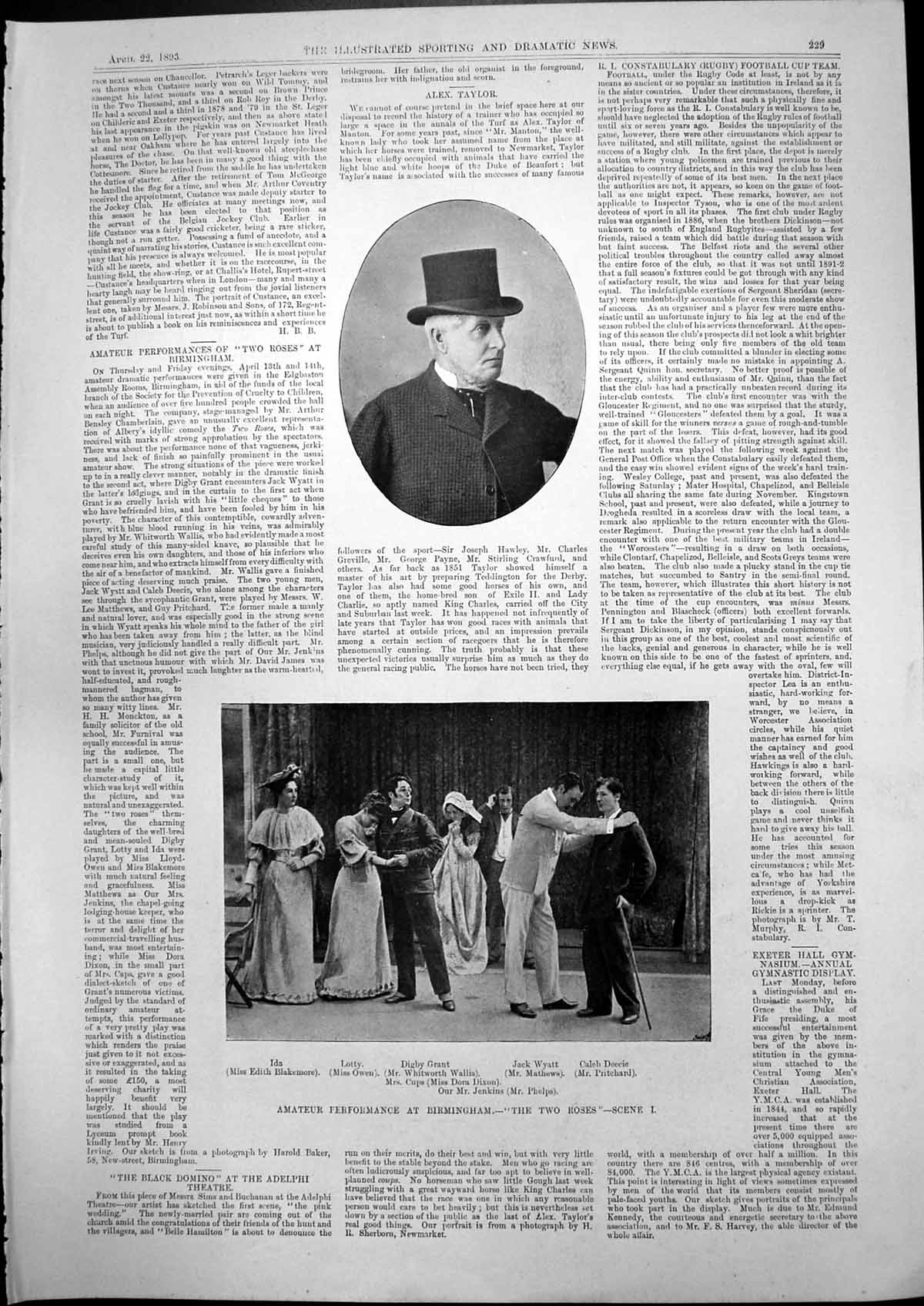 Old Alex Taylor Two Roses Birmingham Surbiton Amateur Athletics 1893 Victorian