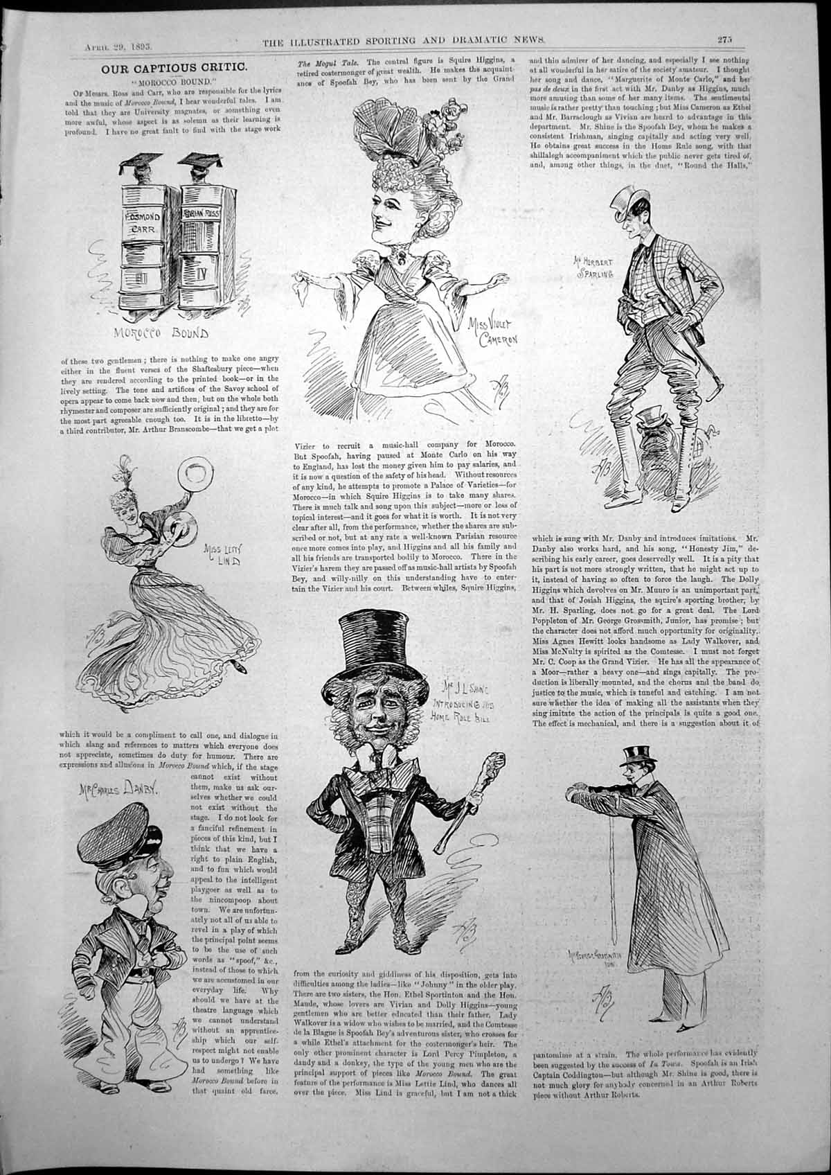 Old Print Captious Critic Morocco Bound Charles Danby Home Rule Bill 1893 19th