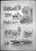 Old Antique Print Lincoln Horse Fair Punchestown Races Conyngham Cup 1893 19th