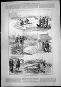 Old Print Upper Stour Fishery Canterbury Royal Corinthian Yacht Club 1893 19th