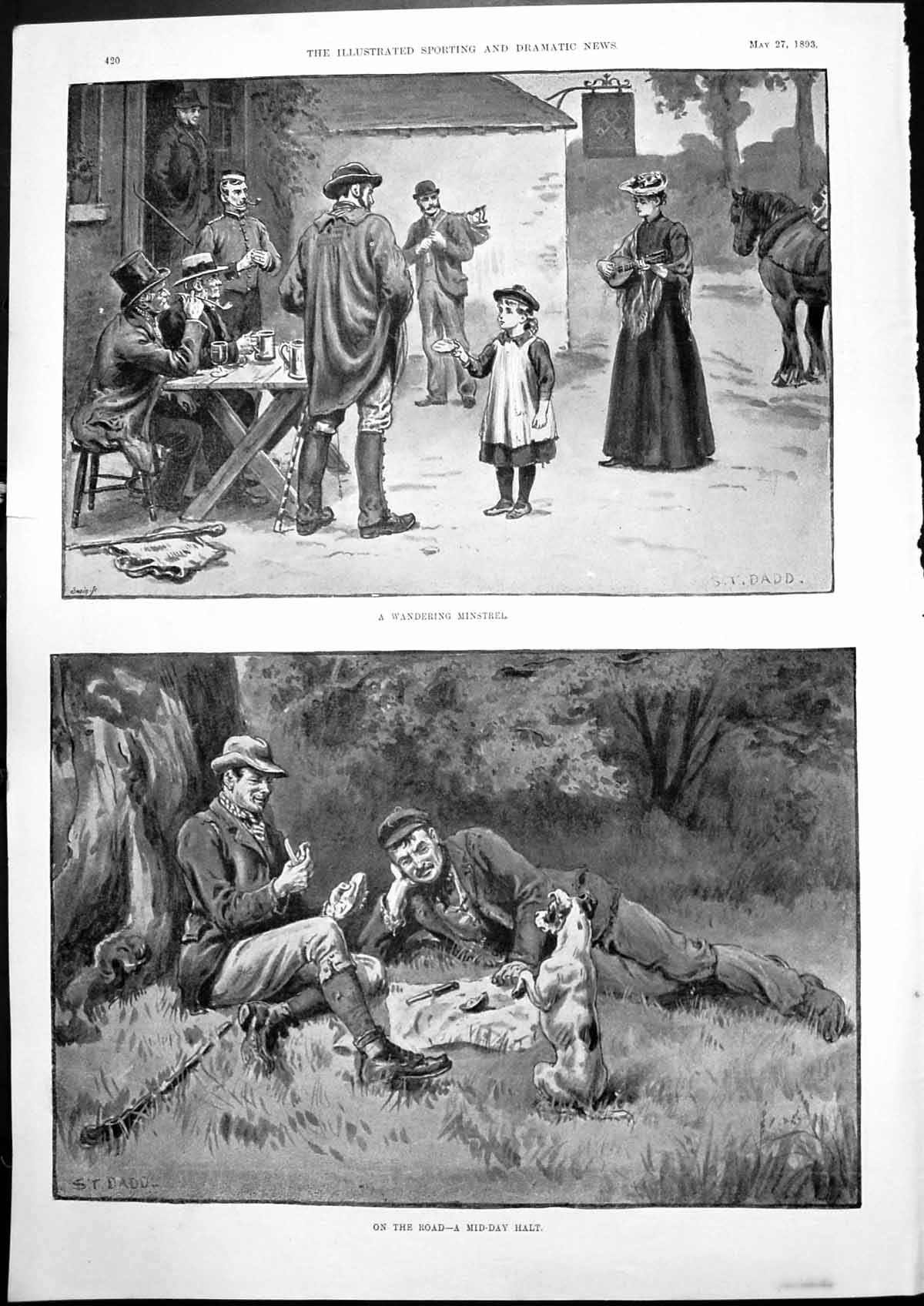 Old Wandering Minstrel On Road Mid Day Halt Sweeps Stakes Clarke 1893 Victorian