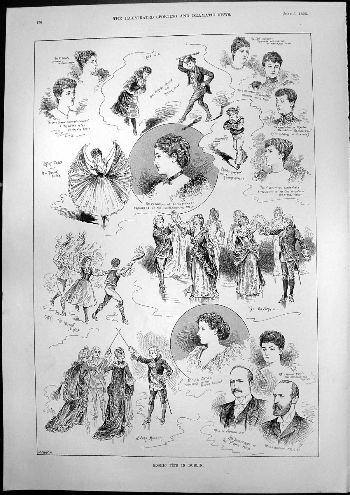 Old Kosmic Fete Dublin Harry Esmond County Cricket Ground Wilts 1893 Victorian