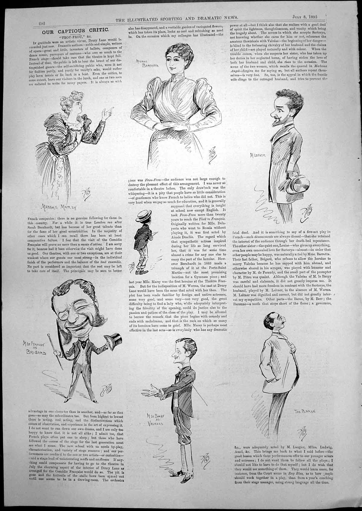 Old Captious Critic Frou Frou Madame Marsy Brigard Baron Valreas 1893 Victorian
