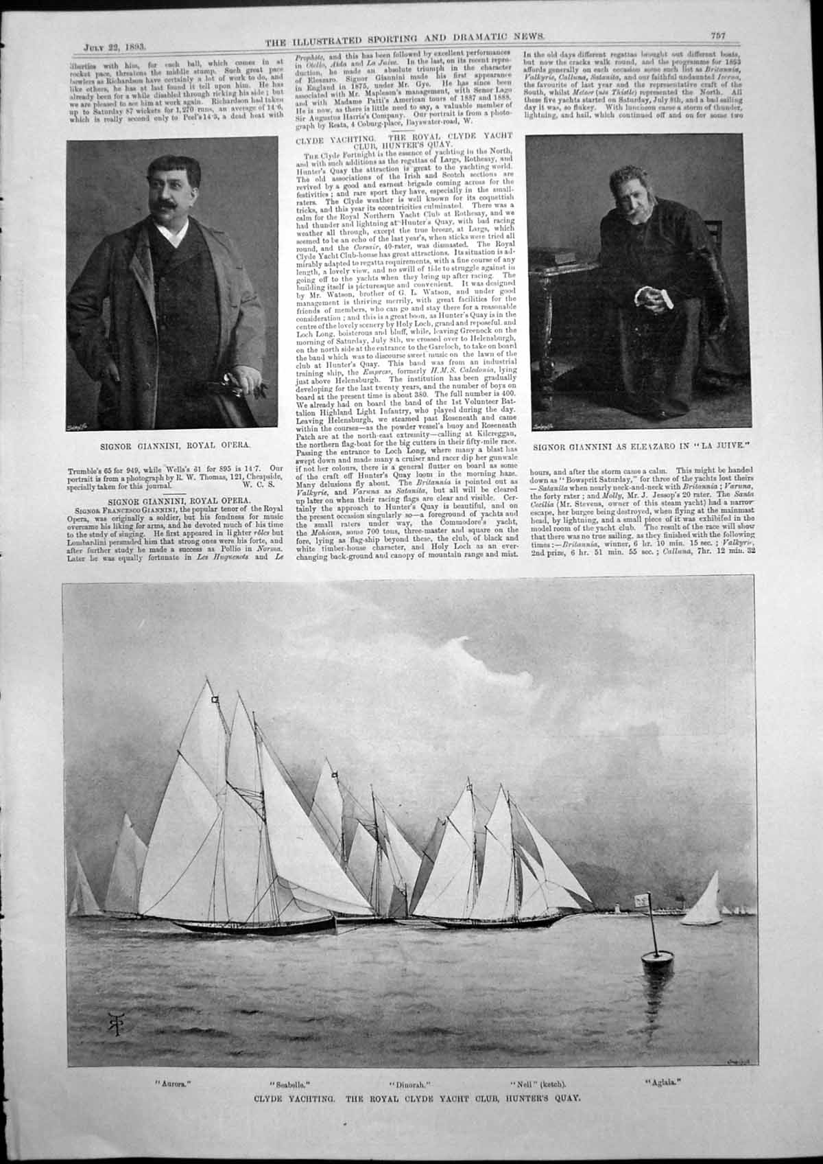 Old Royal Clyde Yacht Club Swordmanship Ranelagh Club Gladiators 1893 Victorian