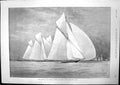 Old Antique Print Cowes Regatta American Cutter Navahoes First Race 1893 19th