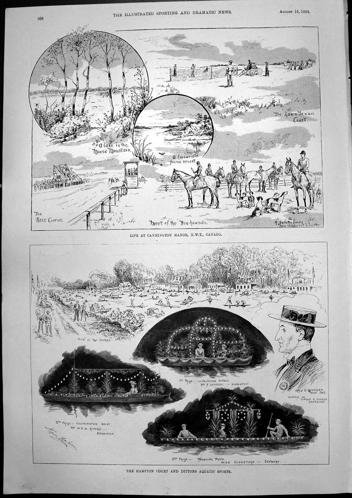 Original Old Antique Print Cannington Manor Nwt Canada Nook Bermondsey 1893