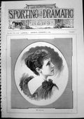 Old Antique Print Miss Granville Portrait Young Woman Hair Tied Bun 1893 19th