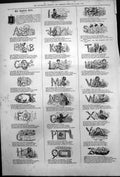Old Print Captious Critic Abc Rhymes Characters Author Critic Public 1875 19th