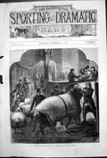Original Old Antique Print Smithfield Club Cattle Show Arrival Cattle 1875 19th