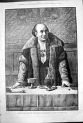 Antique Old Print Christmas With Guild Mr Chairman Gentlemen H S Marks 1875