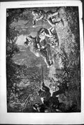 Old Antique Print Christmas In Copses Night Encounter W A Cranston 1875 19th