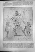 Original Old Antique Print Captious Critics Pantomine Figaro Fairy Wizard 1876