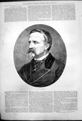 Original Old Antique Print Portrait Duc D'Aumale French Politician 1876 19th