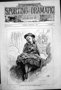 Original Old Antique Print Wingless Fairy Last Pantomine Rehearsal 1876 19th