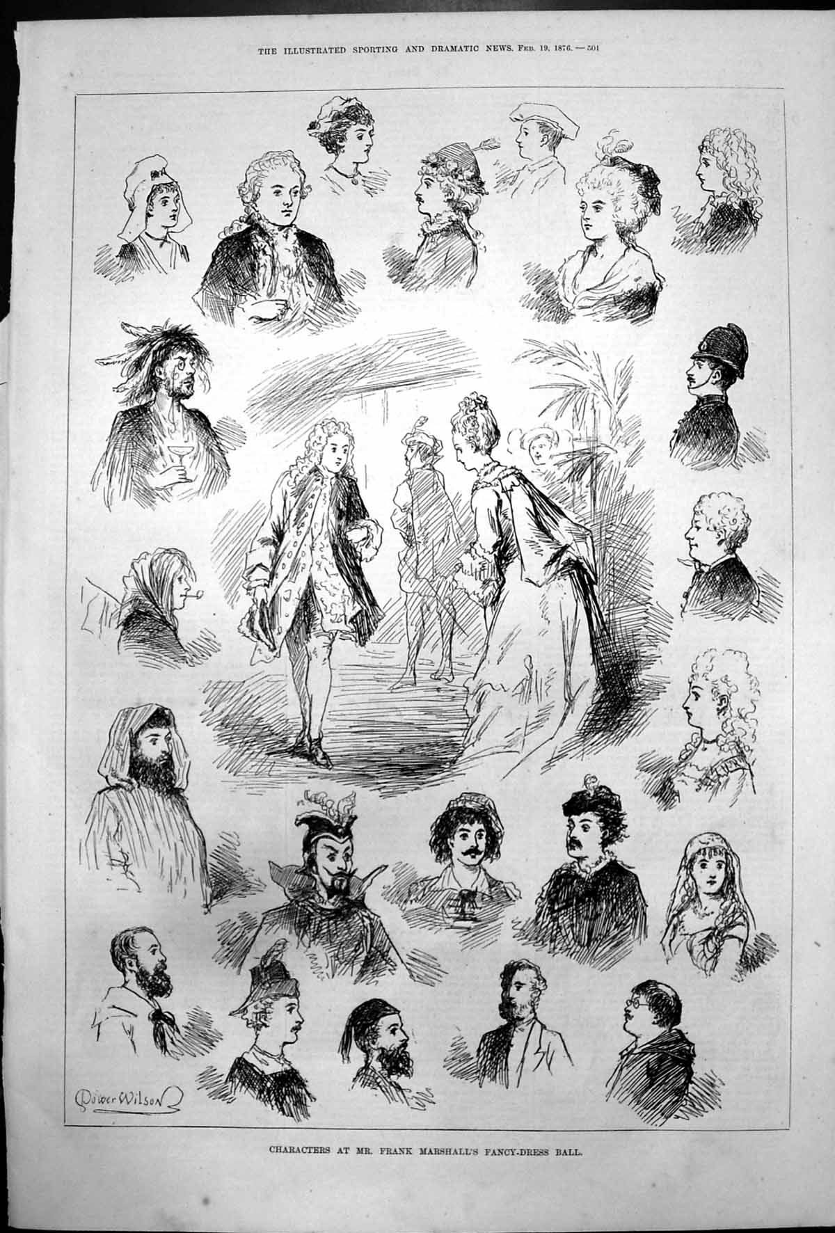 Old Characters Mr Frank Marshalls Fancy Dress Ball Dower Wilson 1876 Victorian
