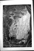 Antique Print Scenes Famous Plays Operas ActWagners Flying Dutchman 1878