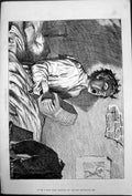 Old Undress Rehearsal A B Frost Boy Nightshirt Playing Instrument 187 Victorian