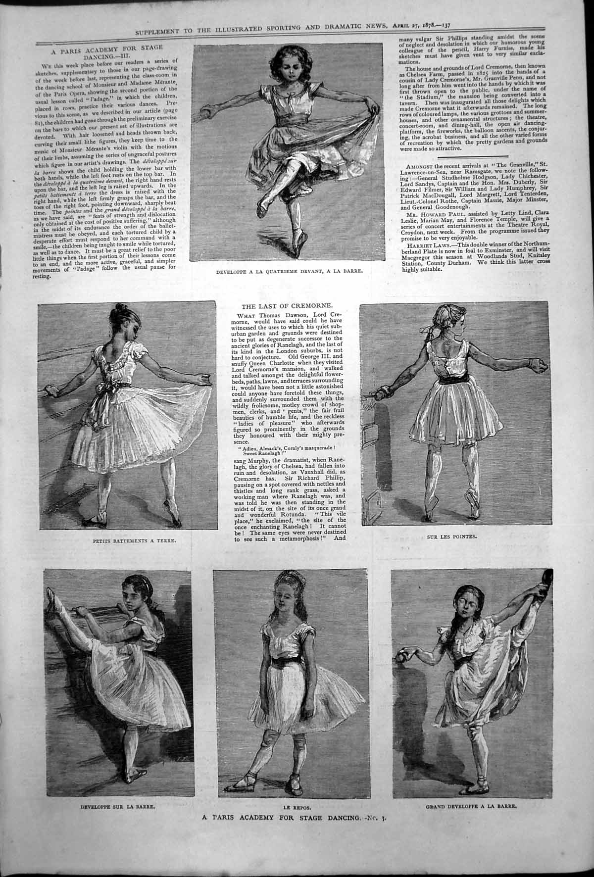 Old Paris Academy Stage Dancing Sur La Barre Le Repos Sur Pointes 187 Victorian
