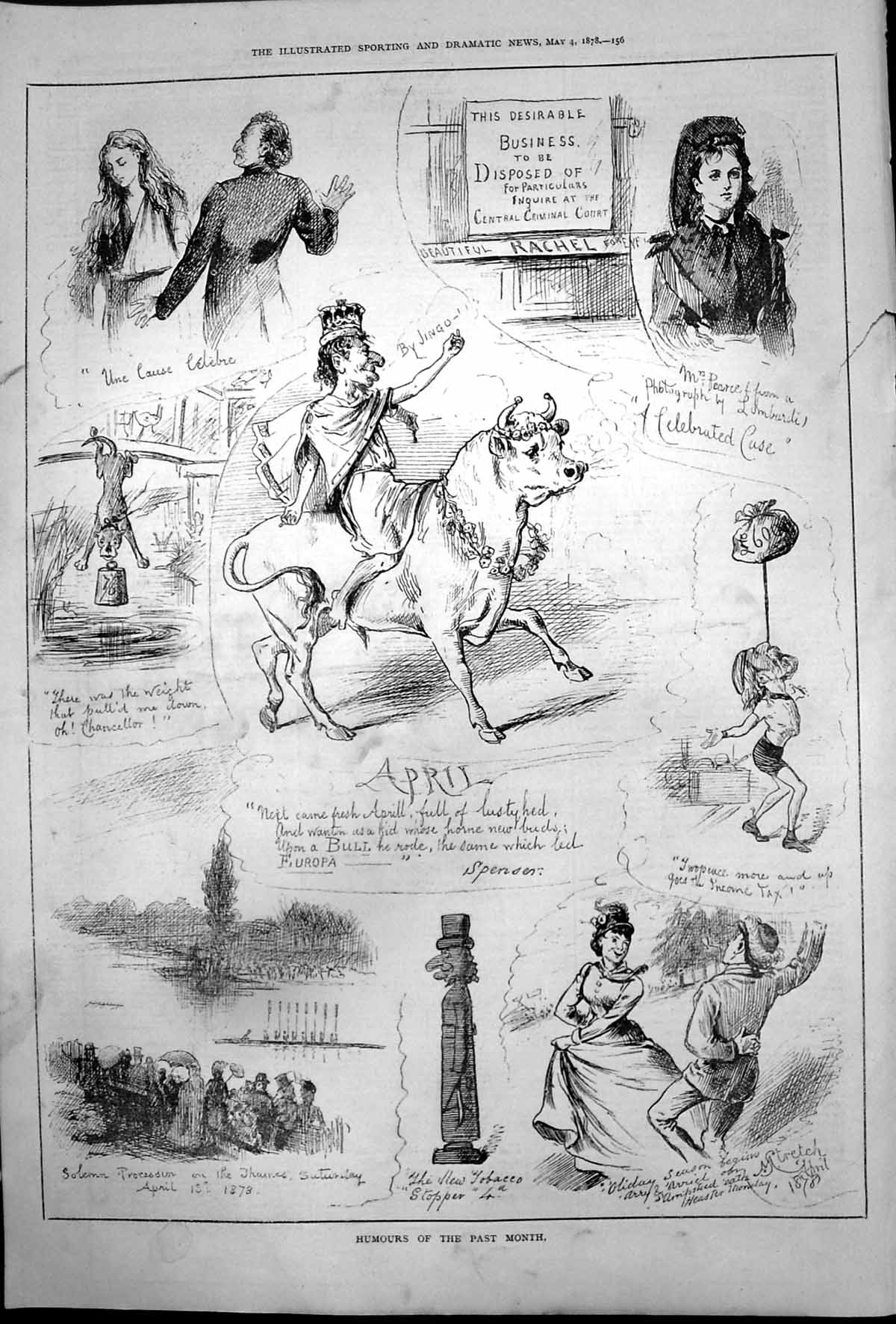 Old Humours Past Month Up Goes Income Tax Holiday Season Begins 1878 Victorian