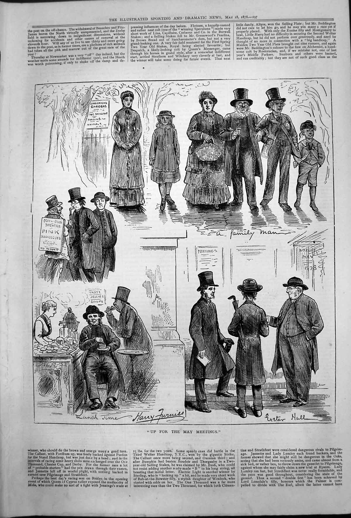 Antique Print Up For May Meetings Harry Furniss Exeter Hall Family Man 1878