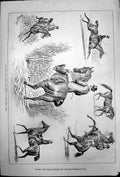 Original Old Antique Print Sketches Horse Show Alexandra Park J Sturgess 1878