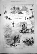 Old Sketches Denham Fishery J Temple Feeding Trout Enemies Nets 1878 Victorian