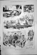 Old Print Henley Week River Camping Riverside New Style Boating Men 1878 19th