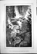 Antique Old Print Salon De 1878 Dimanche M Jourdain Picnic River Wine 1878 19th