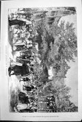 Original Old Antique Print Extraordinary Renaissance Fete At Saxe Weimar 1878