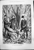 Antique Old Print Sport With Austrian Crown Prince Shooting Game Birds 1878